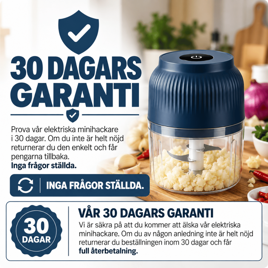 Elektrisk minihackare som hackar lök och vitlök på sekunder